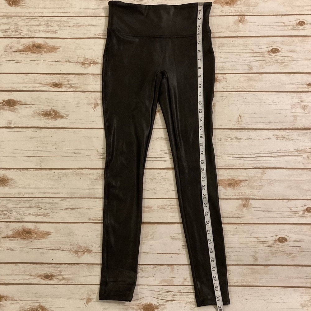 SPANX Black Faux Leather Leggings Small - Picture 7 of 12